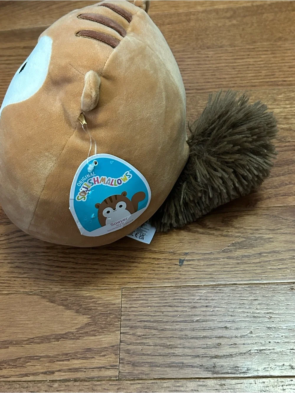 Squishmallows Tan and White Squirrel Plush—Sawyer